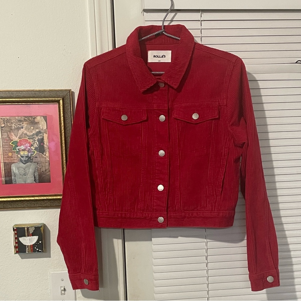 Rolla's Vibrant Red Corduroy Jacket